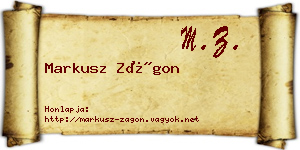 Markusz Zágon névjegykártya